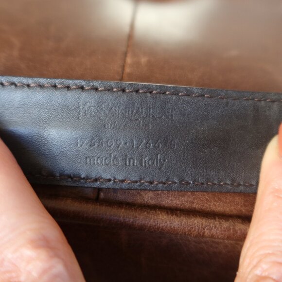 YSL Rive Gauche brown leather bracelet cuff with 9 tiger's eye stones/beads EUC! - Picture 9 of 14